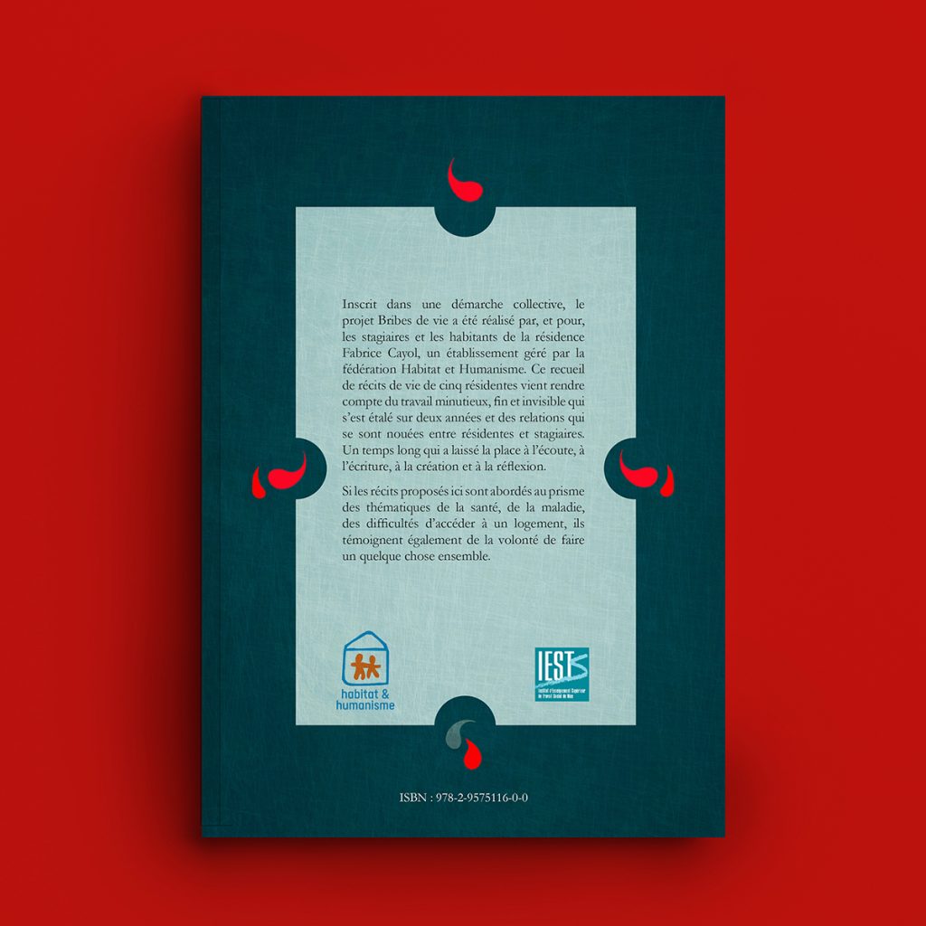 Dos d'un recueil de récits de vie crée par "La belle graine communication"