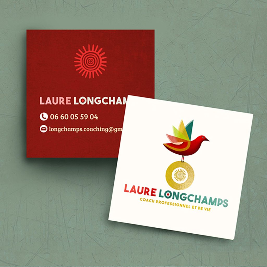 Création de cartes de visite pour une coach de vie par "La belle graine communication"