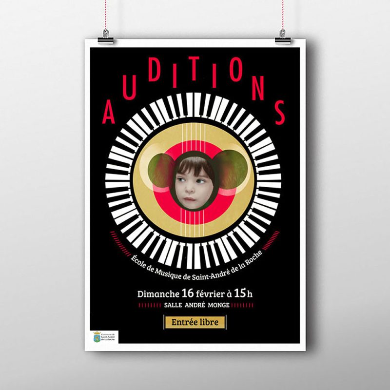Création d’affiche pour une école de musique par "La belle graine communication"