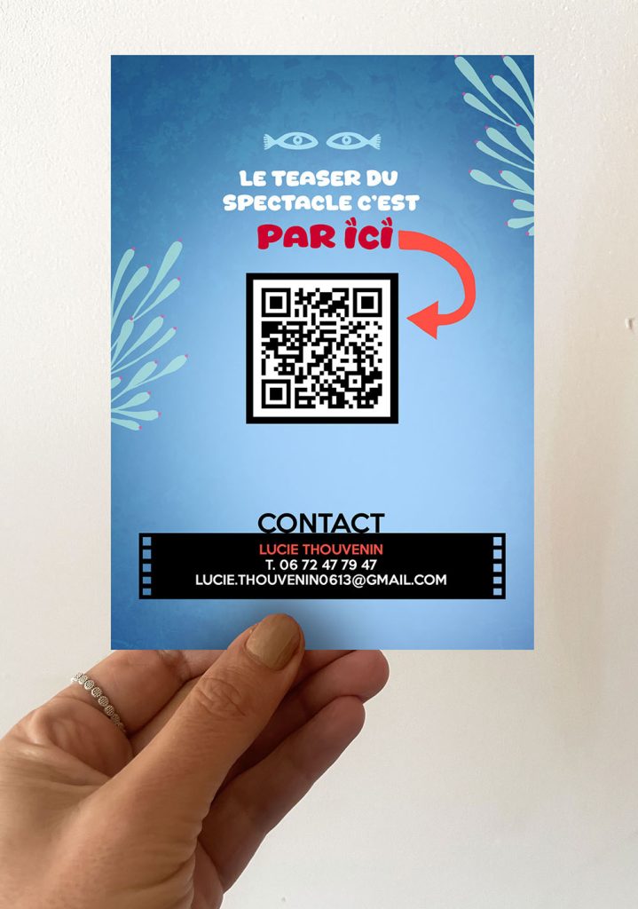 Création carte postale promotionnelle pour une compagnie de théâtre par "La belle graine communication"
