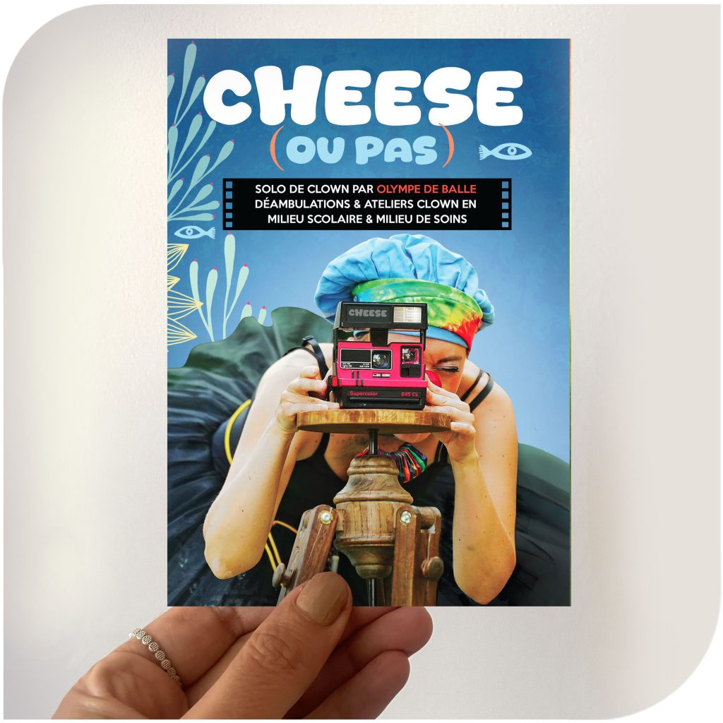 Carte postale promotionnelle pour un spectacle de clowns