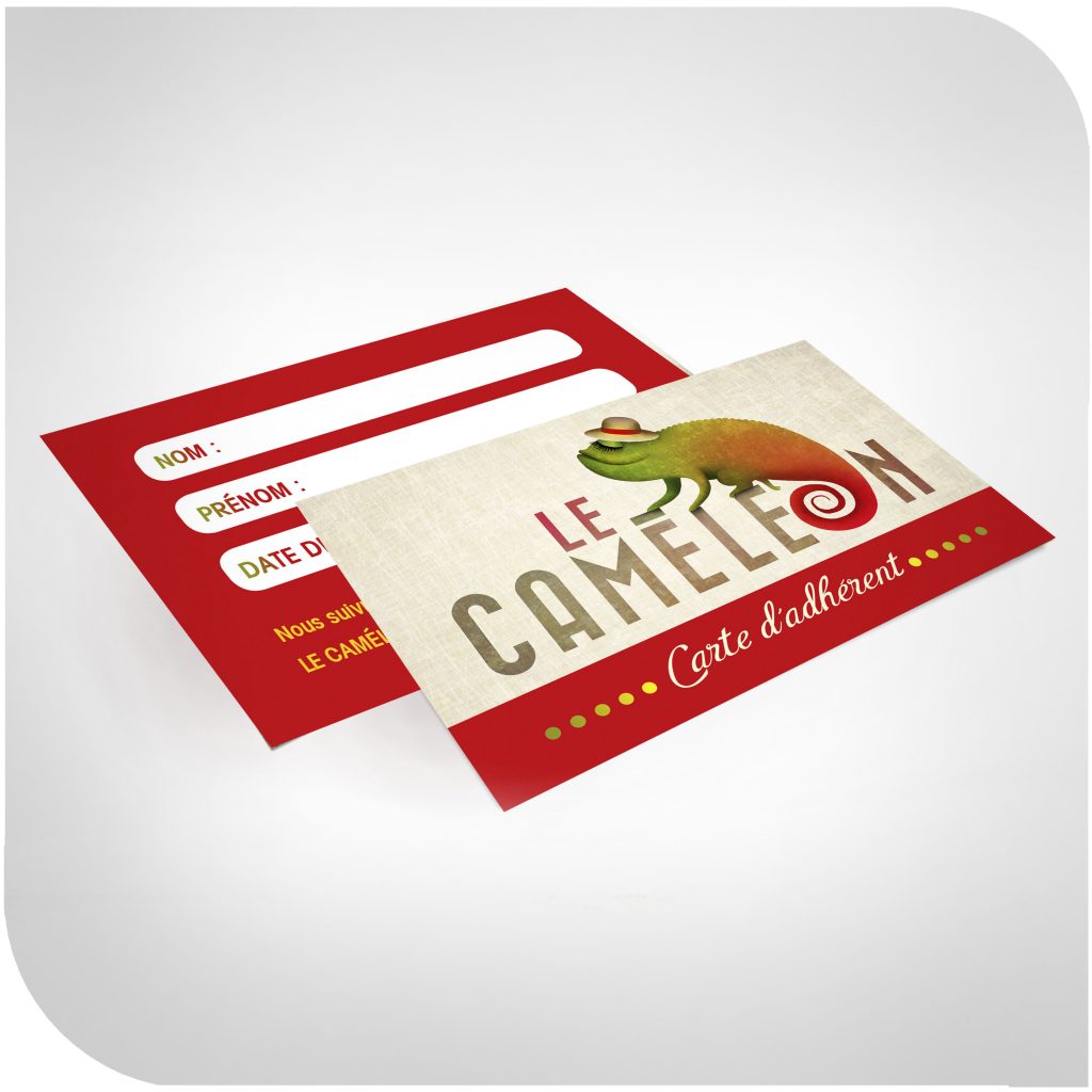 Carte d'adhérent pour un café associatif situé à Montfort-sur-argens